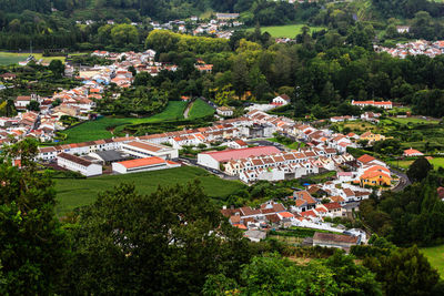 High angle view of townscape