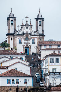 Church of our lady of carmo and houses against sky