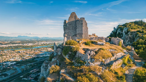 Castle de crussol - in the commune of saint-peray that dominates the valley of rhone   france