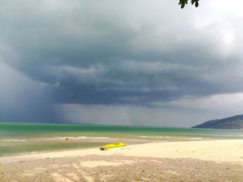 Scenic view of beach against sky