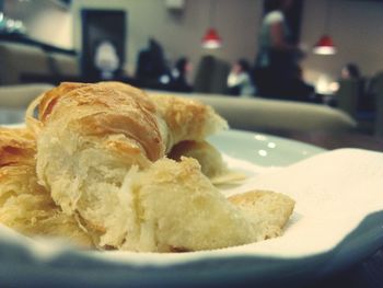 Close-up of breakfast served in plate