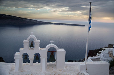 View of sea against sky during sunset