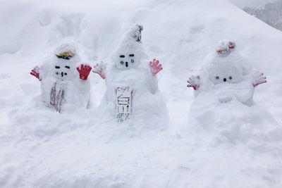 High angle view of snow