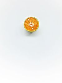 Close-up of orange against white background