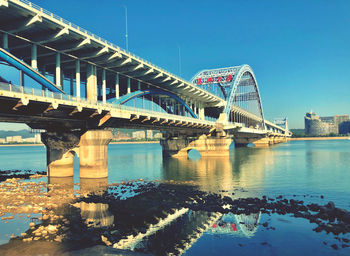 Bridge over river in city
