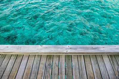 High angle view of swimming pool by sea