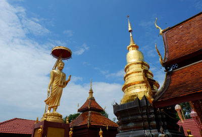 Low angle view of traditional building against sky