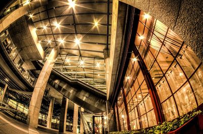 Low angle view of illuminated ceiling