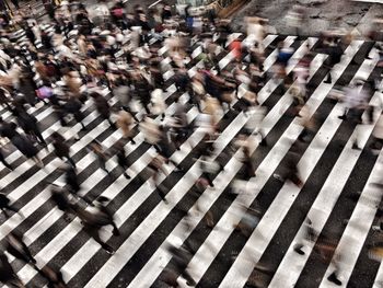 High angle view of people