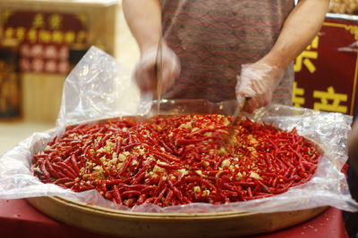 Close-up of preparing food