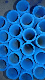 Full frame shot of blue pipes