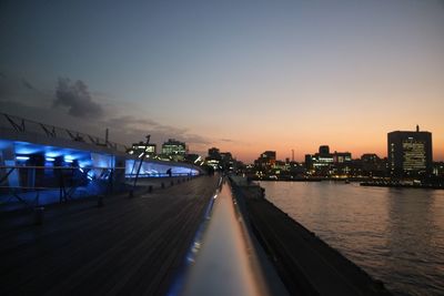 View of city at night