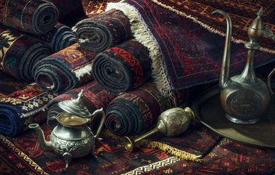 Close up of objects carpets