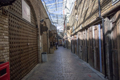 Narrow alley amidst buildings in city