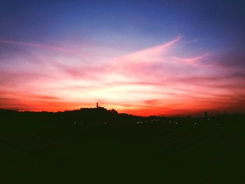 Silhouette landscape at sunset