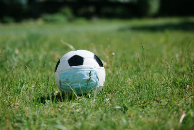 Close-up of ball on field