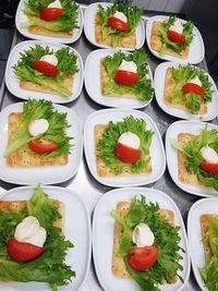 High angle view of food on table