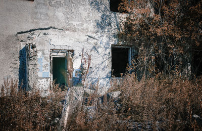Exterior of abandoned building