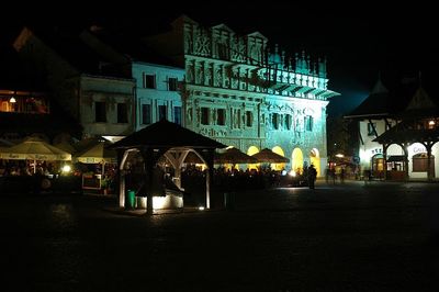 Illuminated city at night