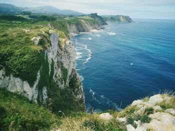 High angle view of sea against sky