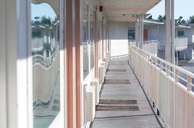 Rear view of woman standing in building