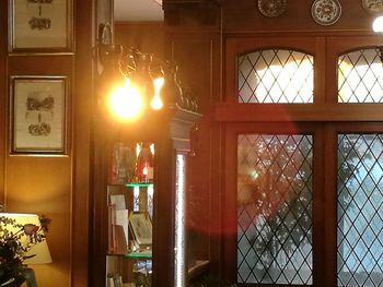 Illuminated lamp at night