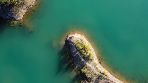 High angle view of sea