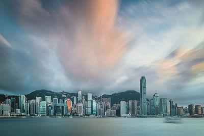 Panoramic view of city and buildings against sky