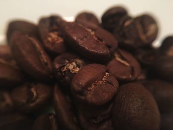 Close-up of roasted coffee beans