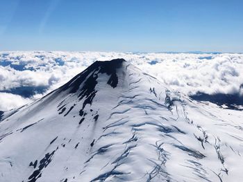 Snow covered mountain against sky