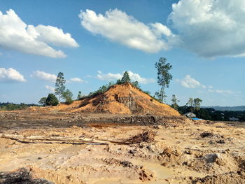 Scenic view of arid landscape against sky