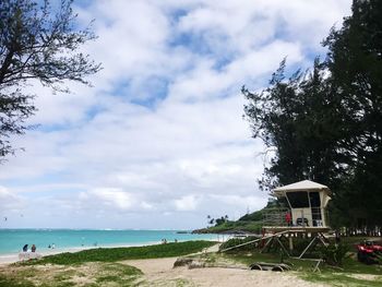 Scenic view of beach against sky