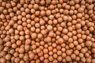 Full frame shot of nuts for sale in market