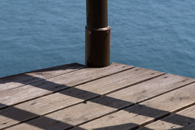 High angle view of pier over sea