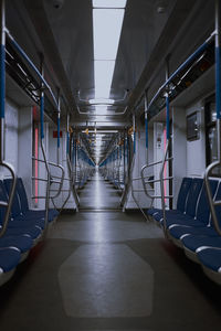 View of empty subway train