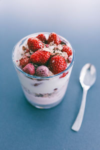 Close-up of strawberries in bowl