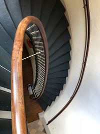 Directly below shot of spiral staircase