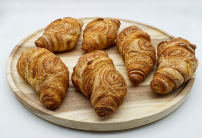 High angle view of breakfast on table