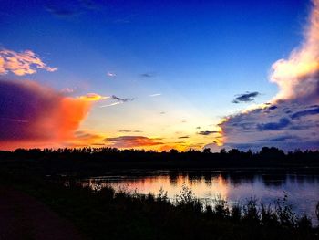 Scenic view of sunset over sea