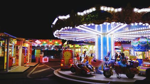 People in amusement park