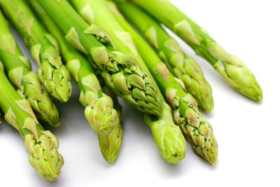 High angle view of vegetables on white background