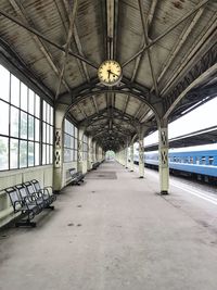 Empty railroad station platform