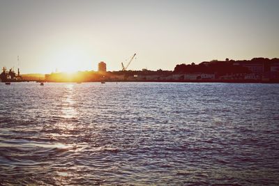 View of sea against sky during sunset