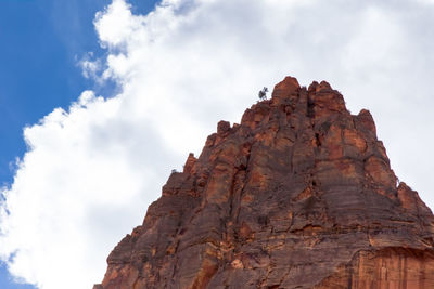 Low angle view of rock formation