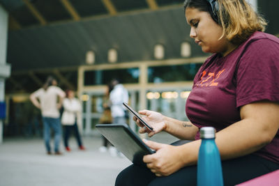 Woman using mobile phone