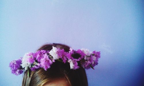 Woman wearing flower crown