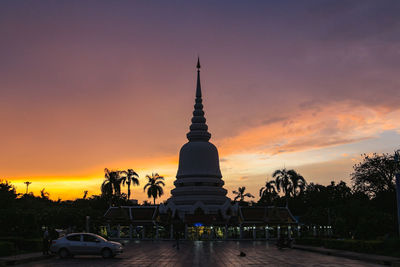 Building against sky during sunset