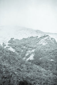 Scenic view of snowcapped mountain against sky