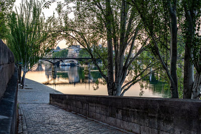 View of canal along trees