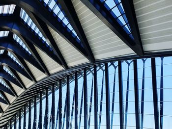 Low angle view of modern ceiling at station